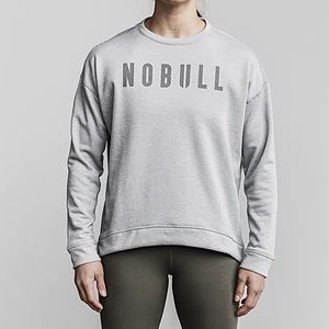 NoBull Project women’s crew sweatshirt small heather grey nwt hole on seam
